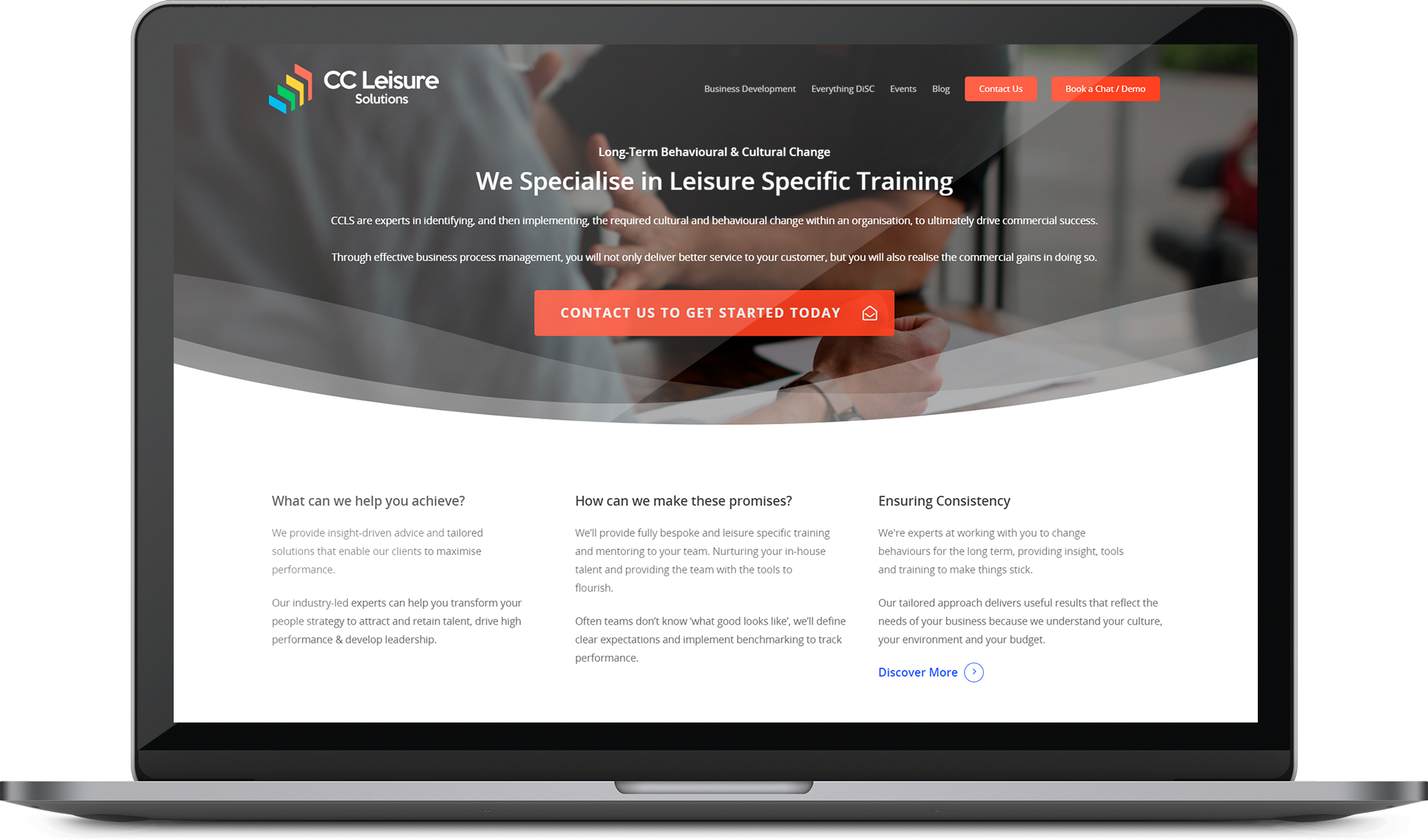 CC Leisure Solutions Website Design Mockup